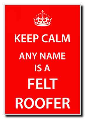 Filz Dachdecker personalisiert Keep Calm Jumbo Magnet
