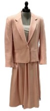 Vintage JH Collectibles Pink 100 Wool Skirt and Jacket Suit Women's Size 8