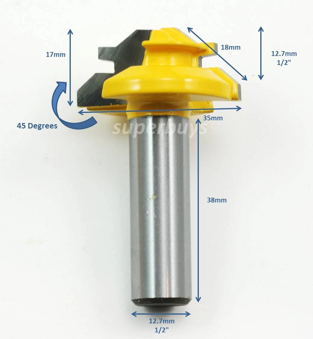 45Degree Mitre Miter Parallel Lock Corner Joint Router Cutter