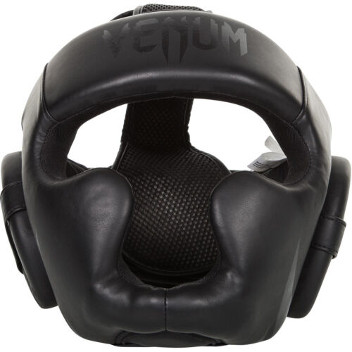 Venum Challenger 2.0 Skintex Leather MMA Training Headgear - Black - Picture 1 of 3