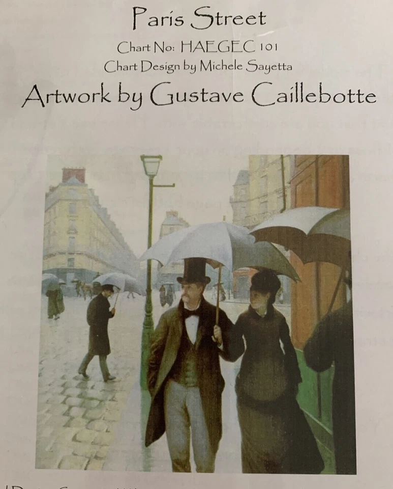Heaven and Earth Designs Paris Street Cross Stitch Chart Caillebotte HAEGEC 101 - Image 3 of 4