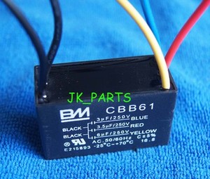 New Bm Cbb61 3uf 3 5uf 6uf 5 Wire 250vac Ceiling Fan Capacitor Ul