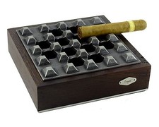 Zigarrenascher Angelo Holz Metall rustikal 8 Ablagen 18 cm Zigarren Aschenbecher