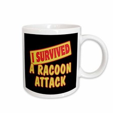 3dRose I Survived A Racoon Attack Survial Pride And Humor Design Mug