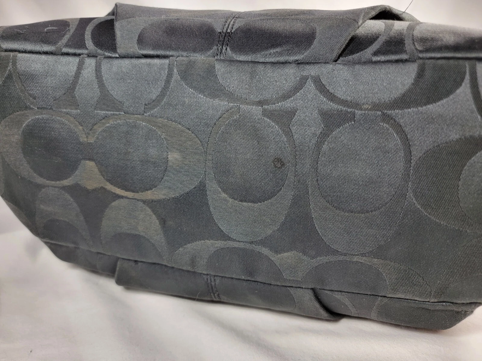 Coach F16619 Brooke Borsa a mano a tracolla nera firma sateen