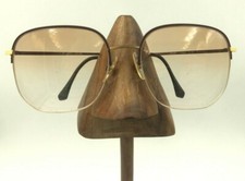 Vintage Viva 617/R Brown Gold Metal Square Half-Rimmed Sunglasses FRAMES ONLY