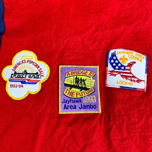 Vintage Boy Scouts Blue Uniform Shirt & Red Vest with Patches Youth Large BSA - Picture 9 of 17
