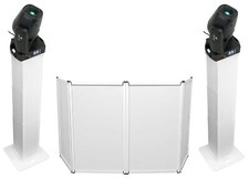 2 Rockville ROCK SPOT 260W DJ Moving Head Spot Lights White Totem Stands Facade