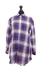 Risy & Jerfs Long Sleeve Long Blouse Bottrop 34 Blue Gray Oversized Linen NEW