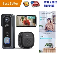 Rechargeable 2K Wireless Doorbell with User-Friendly App & Alexa Compatibility