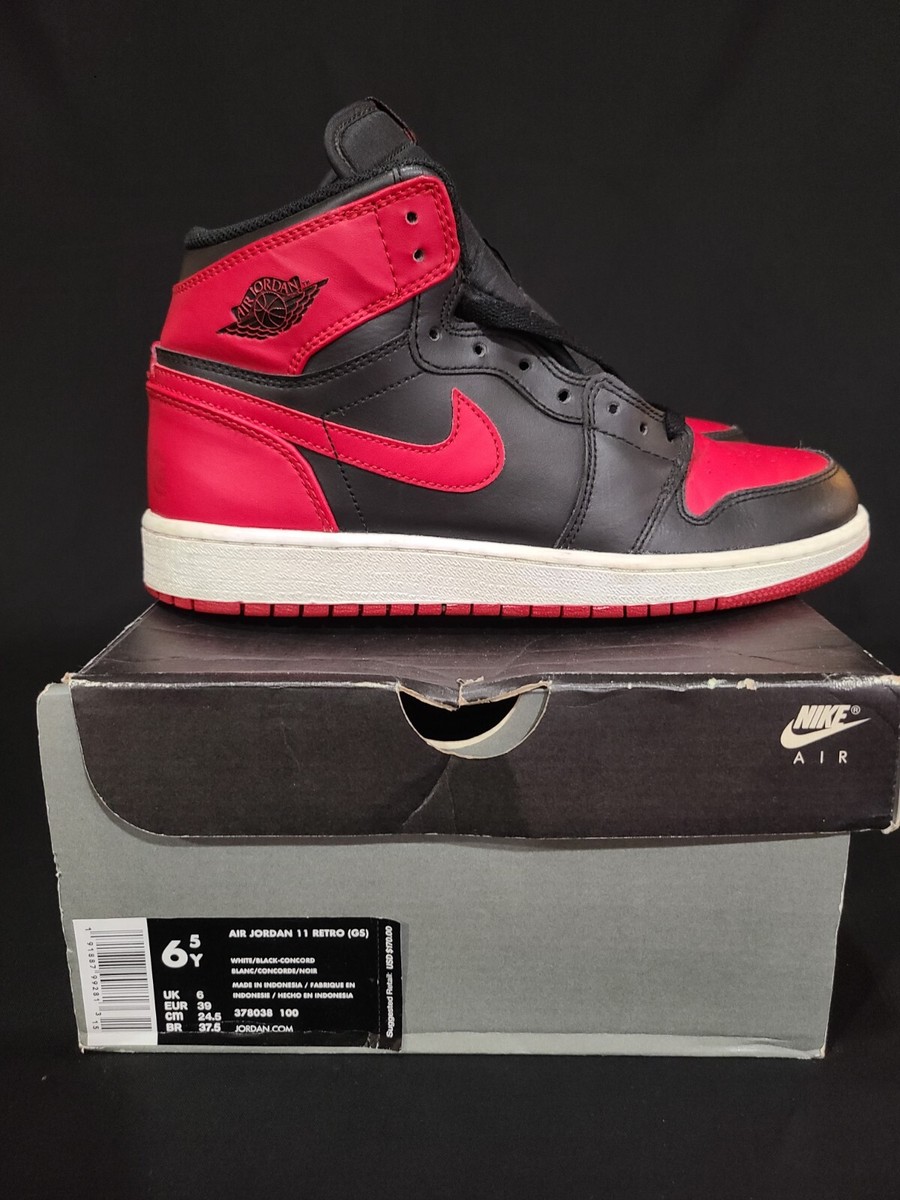 Nike Air Jordan 1 Retro High OG BG Bred Red Size 7Y 575441-023 | eBay