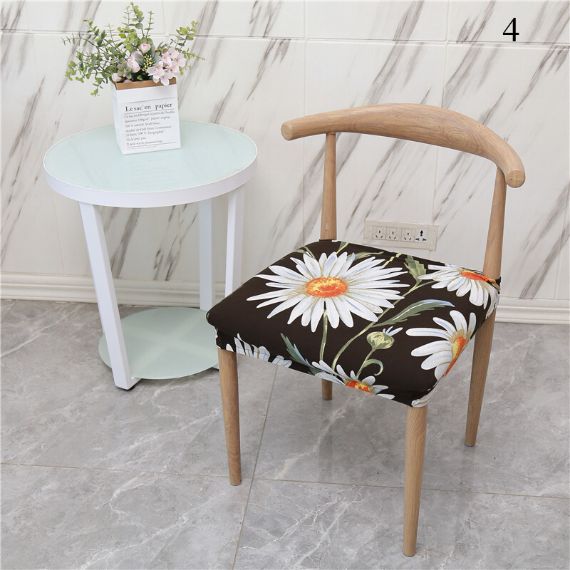 Cow Horn Chair Cover for Home Office Flower Printed Chair Cushion
