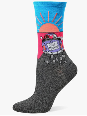 Hot Sox Originals Just Married Sock Multicolor Size 9-11 (shoe 4-10 1/2)    3249