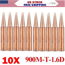 10x 900M-T-1.6D Pure Copper Soldering Iron Tip Set Lead-Welding Solder Tip Tools
