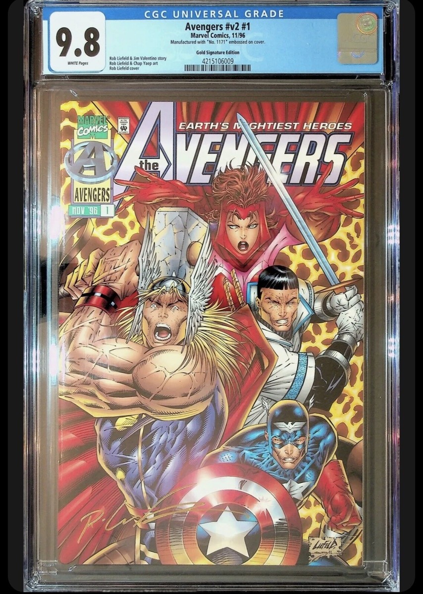 Avengers #v2 #1 CGC 9.8 NM White Pages Gold Signature Edition Rob