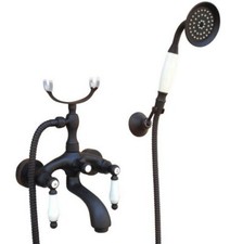 Black Oil Rubbed Brass Bathtub Faucet W/ Hand Spray Shower Mixer Tap Set 2tf576