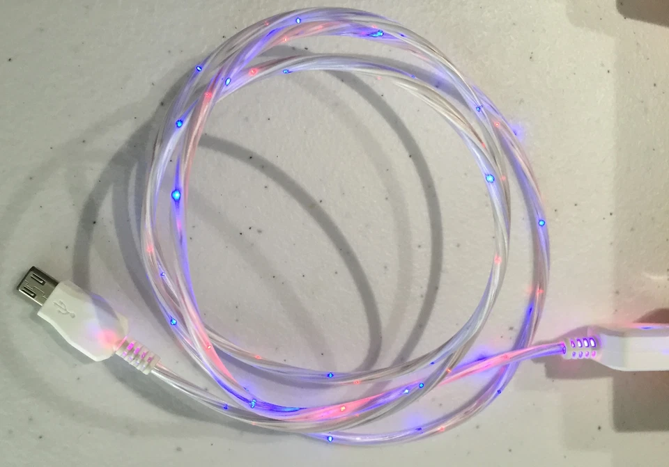 LED DUAL COLOR light charger cable FOR LG HTC SAMSUNG galaxy s3 s6 s7 micro usb - Image 2 of 4