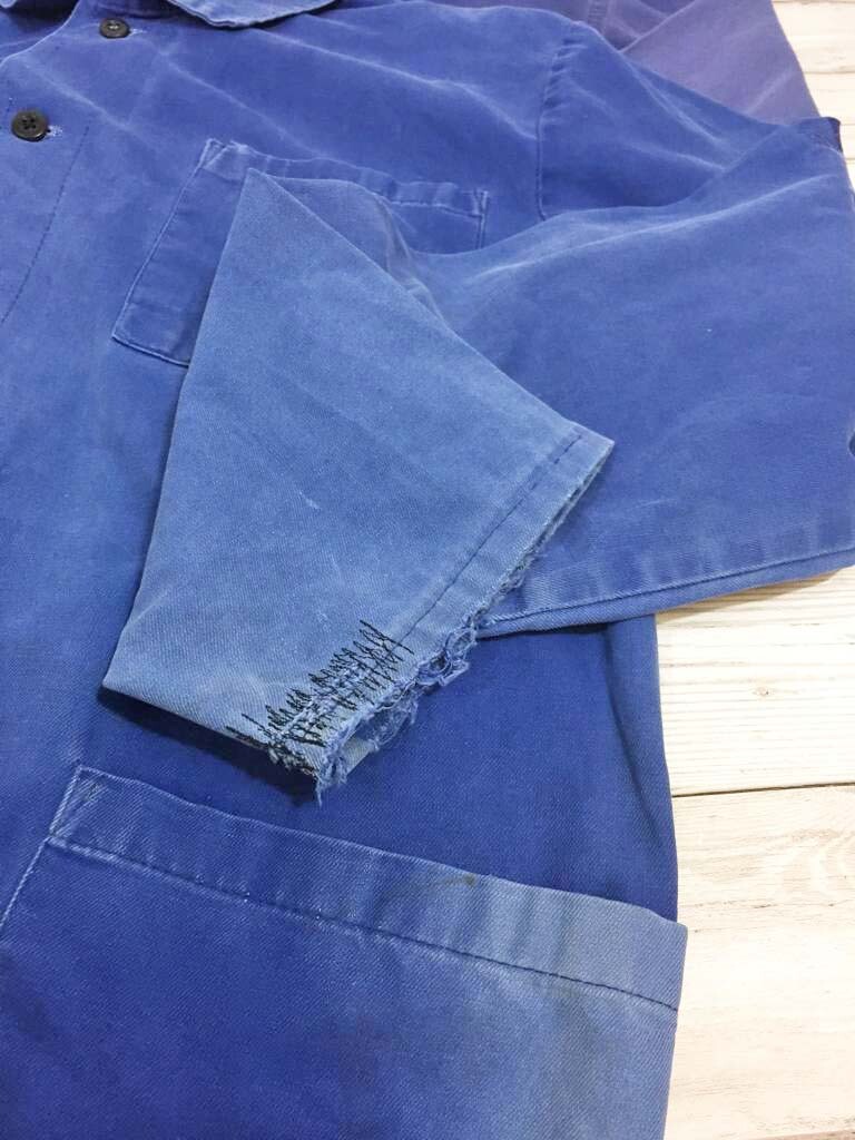 Vintage 1960s Faded EU French Blue Worker Chore Jackets