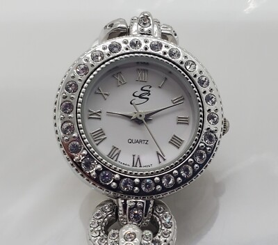 Womans Suzanne Somers SS Wristwatch Rhinestone Silver Tone  display picture 1
