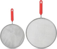 2 Splash Grease Screen for Frying Pans, Stainless Steel Oil Splatter Grease