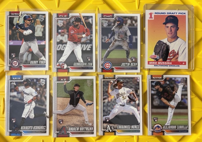 2025 Topps Rookie 8-Card Lot Harry Ford George Valera Mike Mussina Justin Dean+