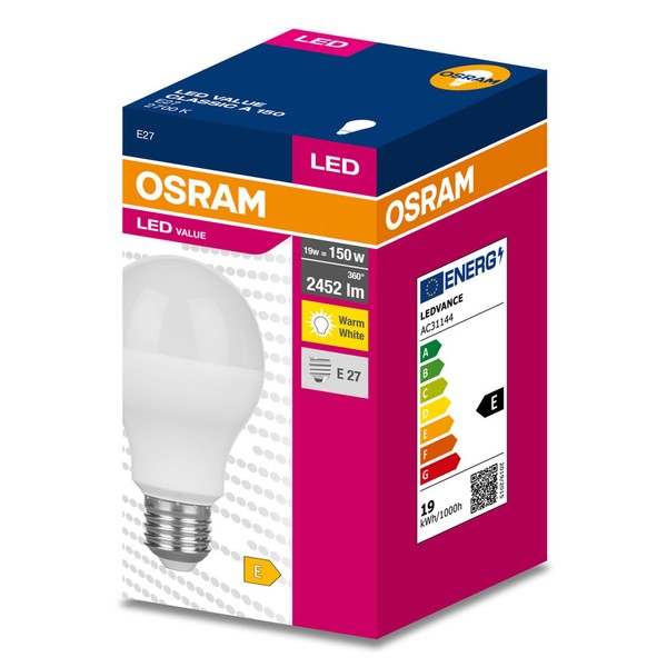 ŻAróWka Led E27 19W/827 E27 Value Cl A Fr 150 Non-Dim 19W/827 4058075661639-image