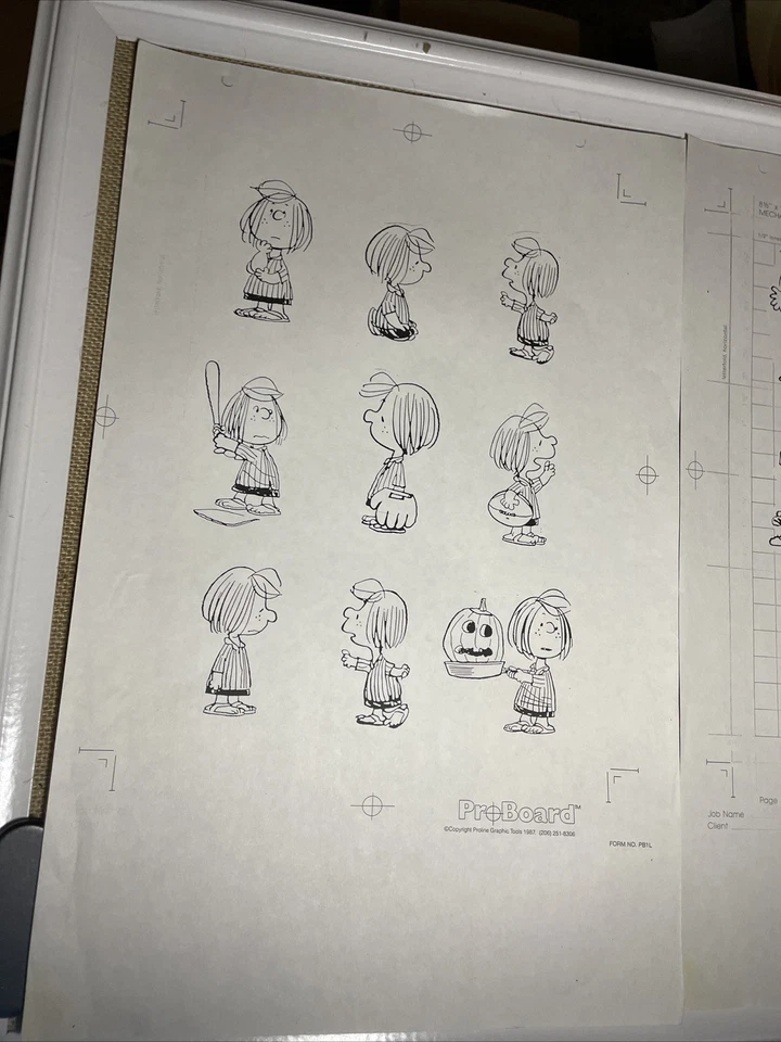 PEANUTS animation Cel CHARLES SCHULZ Publicity Art vintage Cartoons ORIGINAL I24 - Image 3 of 4