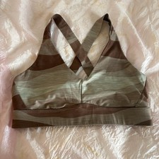 Prana Layna Sports Bra Cross Back Brown Medium