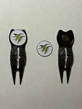 (1) Castle Pines Golf Club Crosshairs Divot Tool & 1" Coin Style Golf Marker