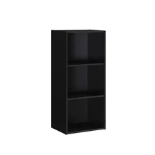 3-Shelf, 36 In. H Black Bookcase