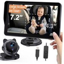 Baby Camera for Car 7.2-Inch: 3X Larger View 1080P Auto Night 7.2Inch 1CAM