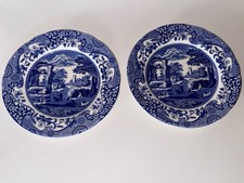 Spode Blue Italian Pattern Salad Plate 7.5 Side Plate England Set of 2