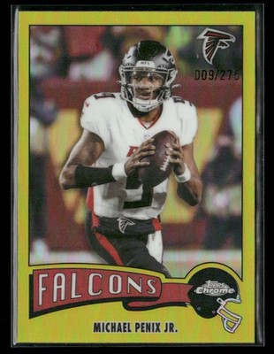 2025 Topps Chrome #1975-2 Michael Penix Jr. 1975 Topps Yellow Refractor #/275