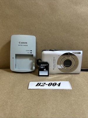 Canon PowerShot ELPH SD1300 IS 12.1MP Digital Camera Silver Battery Charger 4GB