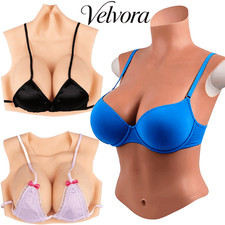 Realistic Fake Boobs For Crossdresser C-G Cup Silicone Breast Forms Breast Plate