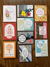 10 handmade Sweet Sentiments happy cards with envelopes.  0116