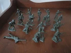 MARX VINTAGE BATTLEGROUND PLAYSET 16 GIs COMPLETE MOLD SHOT 54MM DARK GREEN