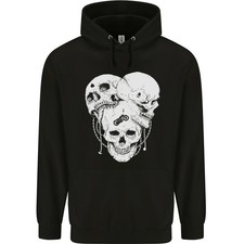 Biker Skulls Motorcycle Motorbike Chopper Mens 80 Cotton Hoodie