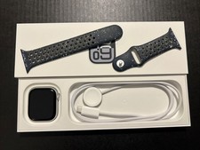 Apple Watch Series 10 GPS, 46mm Silver Aluminium Case with Blue Nike Sport Loop