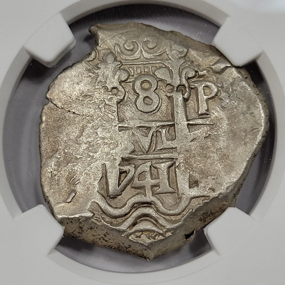 1741 Cob 8 Reales NGC AU55 Potosi Bolivia Nice Luster Assayer P Scarce *M27 - Image 2 of 4