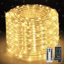 50ft Rope Lights with Remote, 300 IP68 Waterproof Rope Lights with Plug Tim...