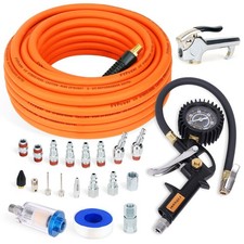 22 Pieces Air Compressor Accessories Kit 3/8 Inch X 50 Ft Hybrid Air Hose Kit 1/