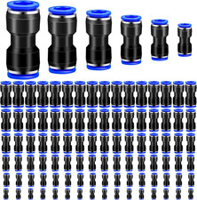 Aemygo 120 Pcs Straight Push Connectors, 4 6 8 10 12 Mm Air Hose Fittings Quick