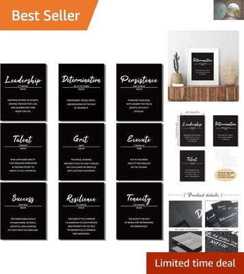 Classic Black & White Inspirational Quote Prints - 9 Pack, Perfect for Gifting