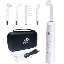4 in 1 Orange Handheld High Frequency Facial Machine - at Home Face Skin Wand