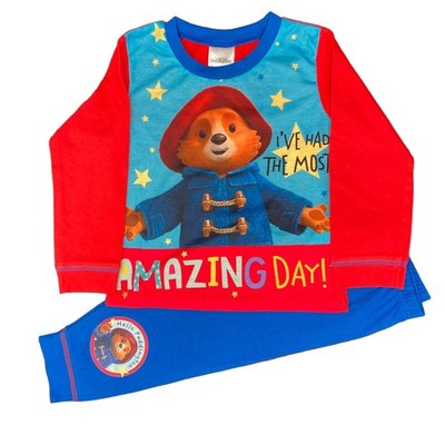 Jungen Schlafanzug PADDINGTON lang Pyjama, Figur Nachtwäsche 2-5 Jahre
