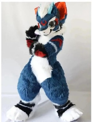 Long Fur Husky Dog Fox Mascot Costume Fursuit Halloween Costumes Large-scale