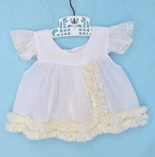 VTG 70s 80s Bryan White Lace Origami Ruffle Pinafore Babygirl Dress 6-9 months