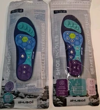 2 Pair AKUSOLI Magnetic Shoe Insoles Arch Support Inserts Women 5-8 Men 5.5-8