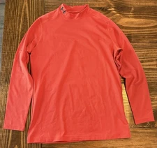 Under Armour Cold Gear, Fitted,  Mock Neck Base Layer Men’s Large ,Orange